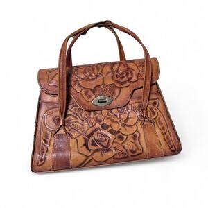 Vintage 70s tooled leather roses